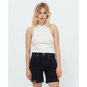 UO BDG Waffle Racerback Tank Top Cream